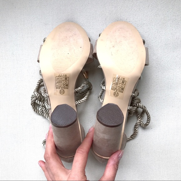 LAST ONE‼️ S/8.5 Rope Nude Chunky Heel Sandals!  - Picture 7 of 8